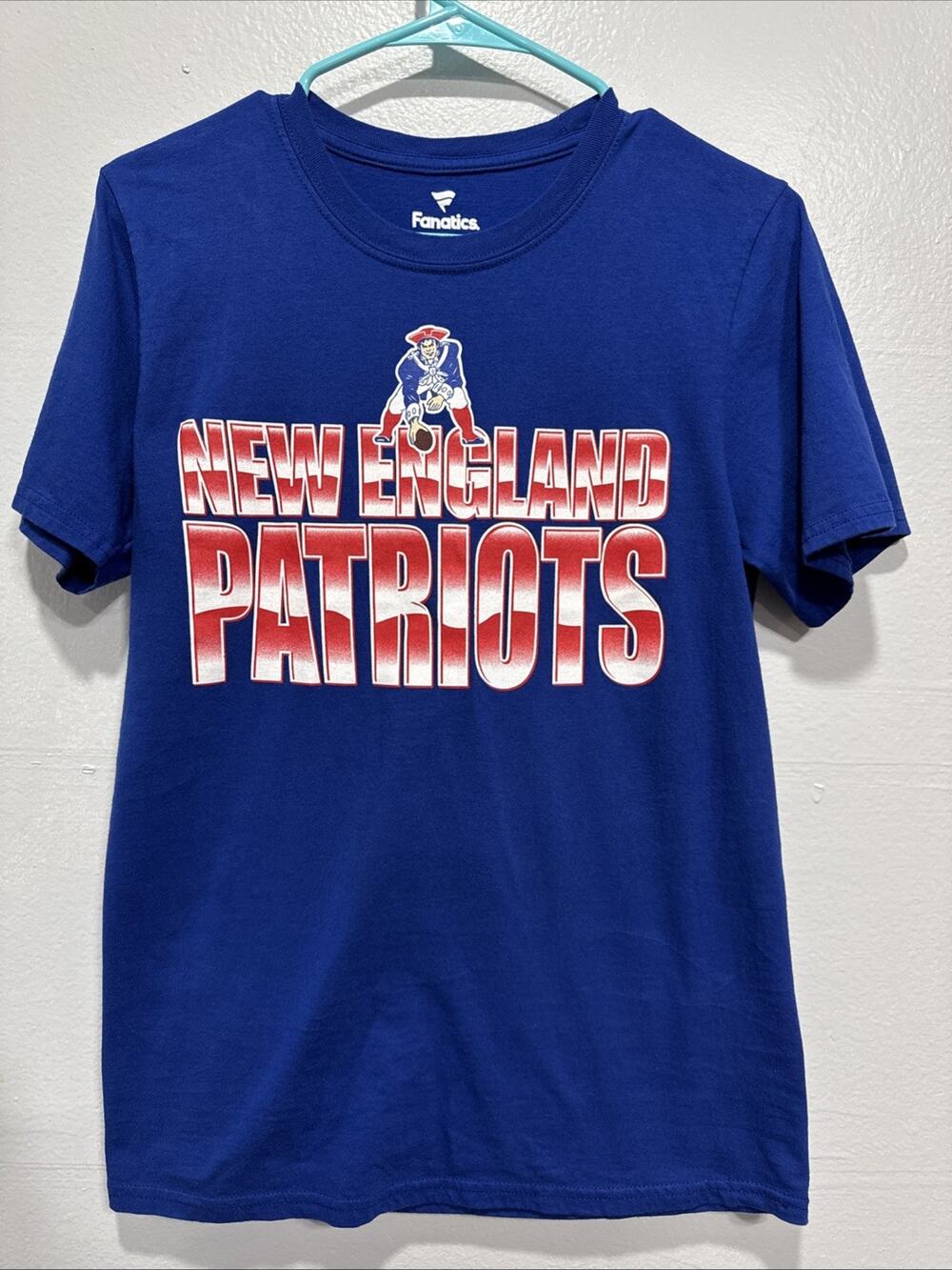 Fanatics New England Patriots T Shirt Adult Small Short Sleeve Blue Football Tee